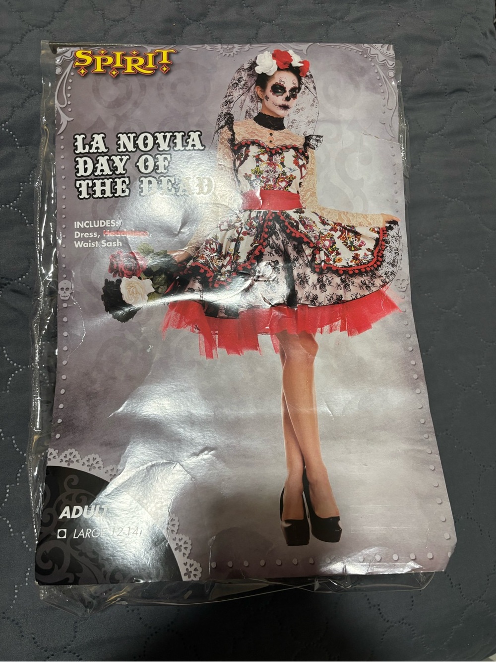 Spirit La Novia Day of the Dead Costume -  large 12-14 No headpiece